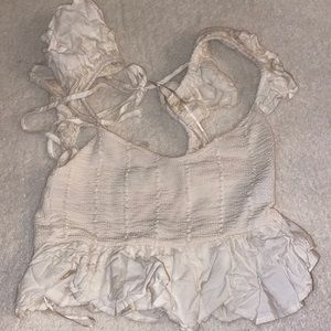 Zara mini ruffle crop top